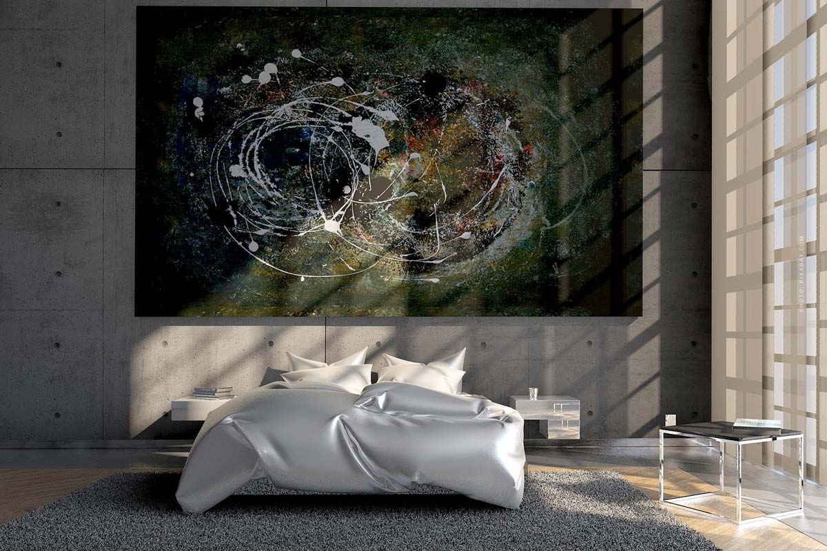 immobilie-wohnen-schlafzimmer-industry-style-look-einrichtung-tipps-tricks-beispiel-bett-wand-dekoration-bild-gemaelde-fenster